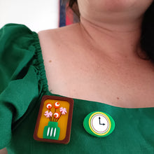 Load image into Gallery viewer, Clock Brooch CLEARANCE