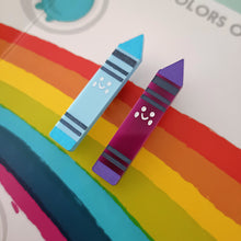 Load image into Gallery viewer, Mini Brooch Crayon Purple