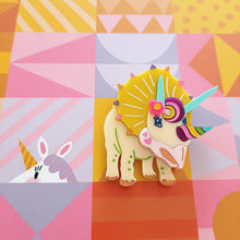 Load image into Gallery viewer, Twinkles the Triceratops Brooch