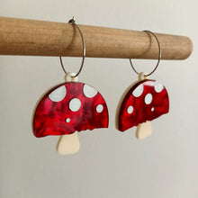 Load image into Gallery viewer, Mushroom Dangles Large Red CLEARANCE