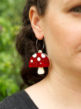 Load image into Gallery viewer, Mushroom Dangles Large Red CLEARANCE