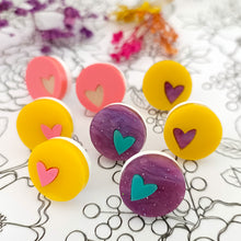 Load image into Gallery viewer, Circle Heart Studs CLEARANCE
