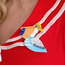 Load image into Gallery viewer, Pebbles The Pelican Brooch

