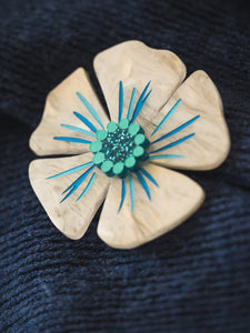 Blue Flower Brooch CLEARANCE