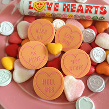 Load image into Gallery viewer, Mini Brooch Candy Heart Orange
