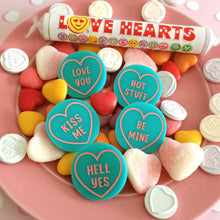 Load image into Gallery viewer, Mini Brooch Candy Heart Teal
