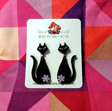 Load image into Gallery viewer, Black Cat Earrings CLEARANCE
