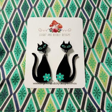 Load image into Gallery viewer, Black Cat Earrings CLEARANCE
