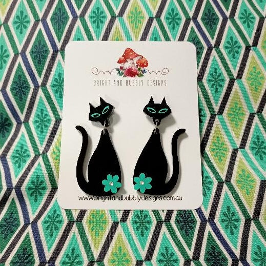 Black Cat Earrings CLEARANCE