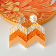 Load image into Gallery viewer, Chevron Dangles Orange CLEARANCE

