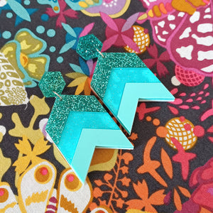 Chevron Dangles Teal