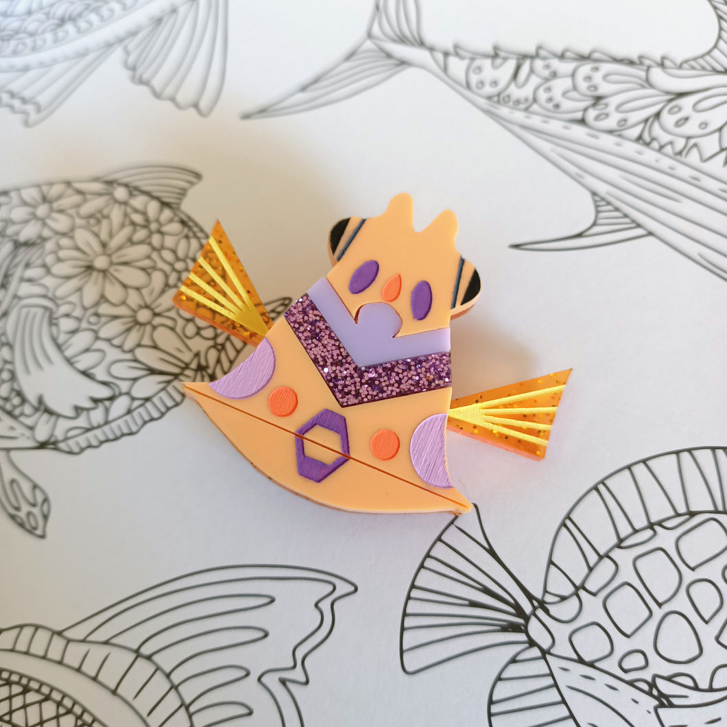 Colin the Cowfish Brooch