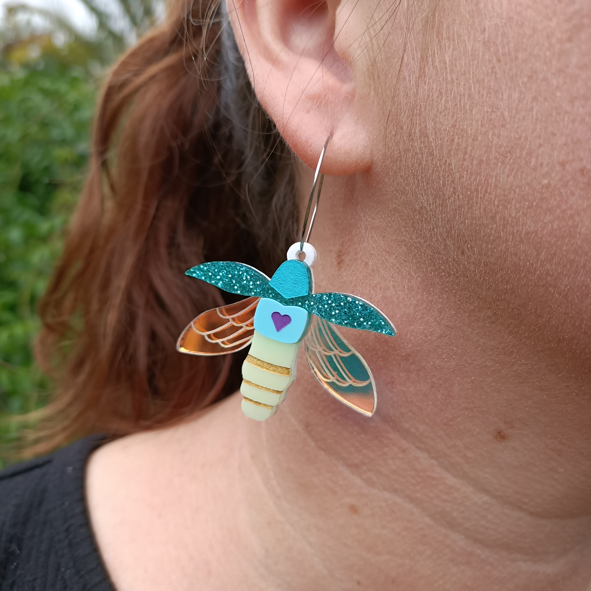 Teal on sale dangle earrings
