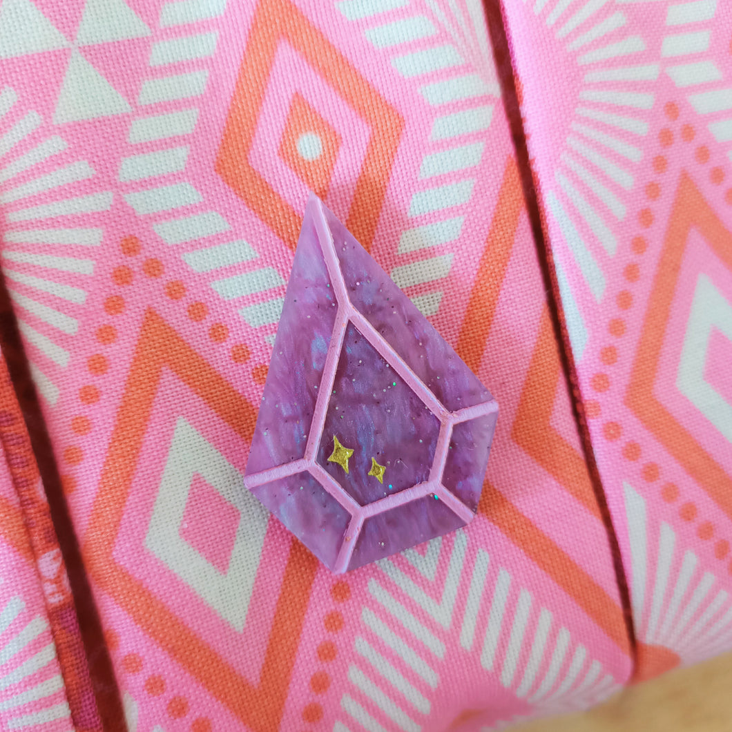 Mini Brooch Crystal Purple