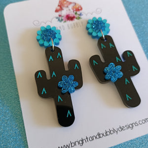 Cactus Dangles Black & Blue CLEARANCE