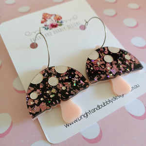Mushroom Dangles Large Rose Shard CLEARANCE