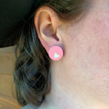 Load image into Gallery viewer, Circle Heart Studs CLEARANCE

