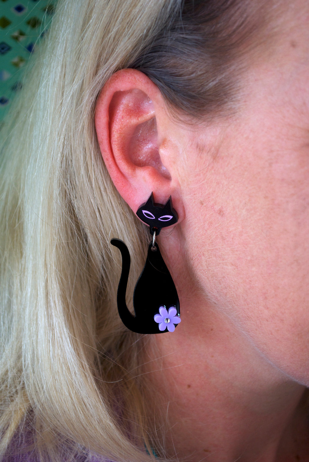 Black Cat Earrings Bright Bubbly Designs