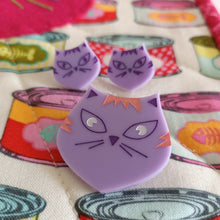 Load image into Gallery viewer, Cat Studs Purple
