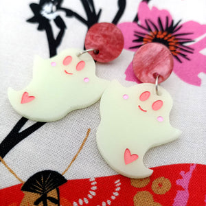 Ghost Earrings Pink CLEARANCE