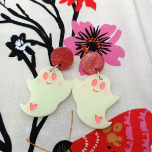Ghost Earrings Pink CLEARANCE