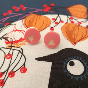 Circle Heart Studs CLEARANCE
