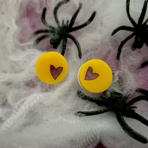 Circle Heart Studs CLEARANCE