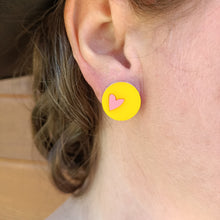 Load image into Gallery viewer, Circle Heart Studs CLEARANCE
